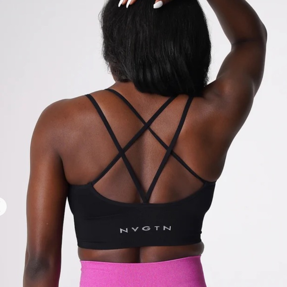 NVGTN Black Flourish Seamless Bra - Picture 3 of 4